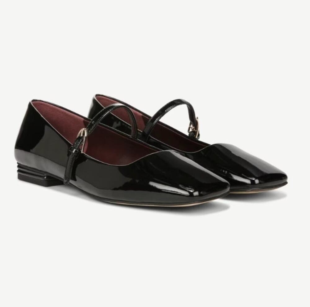 Franco Sarto  9.5 Wide New In Box Flat Black Patent Tinsley Mary Jane
